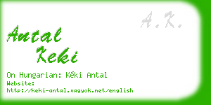 antal keki business card